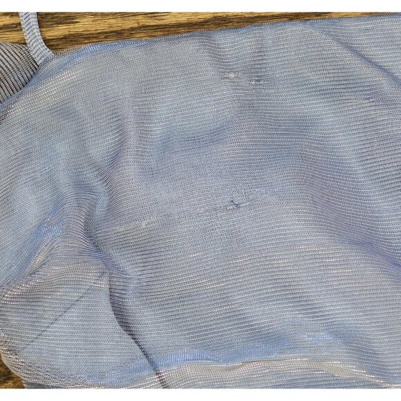 B. Darlin Juniors Lurex Shirred Cut Out Bodycon Mini Dress Blue / Silver 11 / 12 - Picture 5 of 9